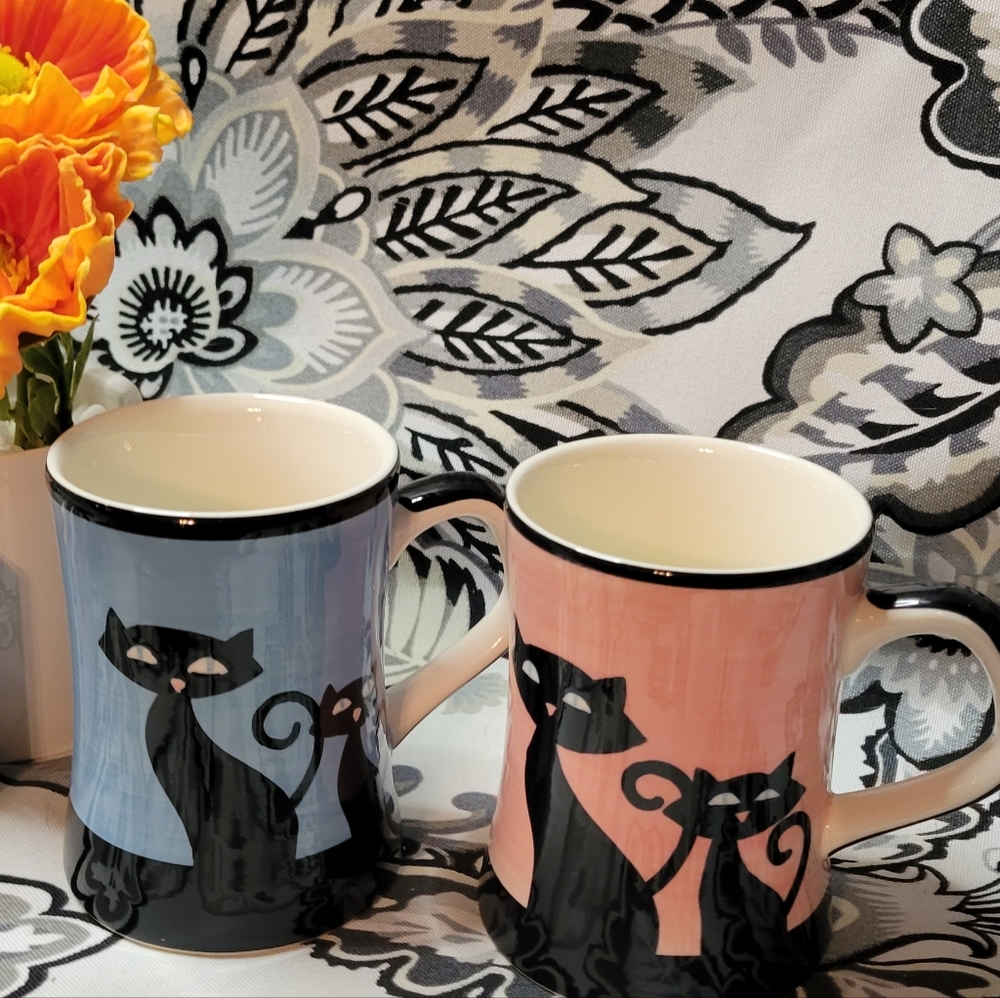 Retro Cat Mug Set